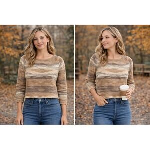 Lauren Jeans Co Ralph Lauren Southwestern Cotton Linen Boat Neck Sweater Large